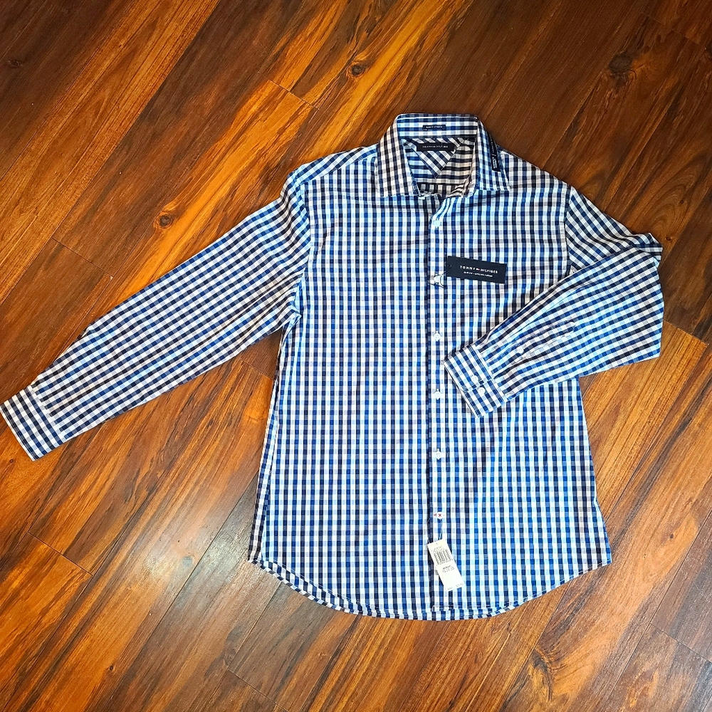 Tommy Hilfiger stretch fabric sz L neck 16 1/2 NWT